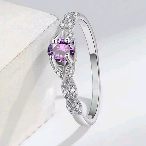 Purple Cubic Zirconia Ring - Picture 3 of 4